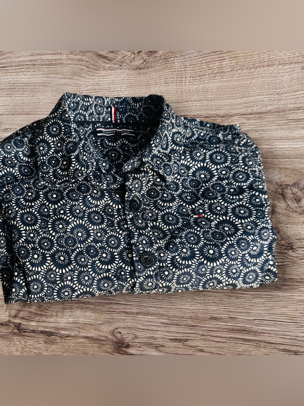 Tommy Hilfiger Boys Blue Long Sleeve Button Down Shirt 3T